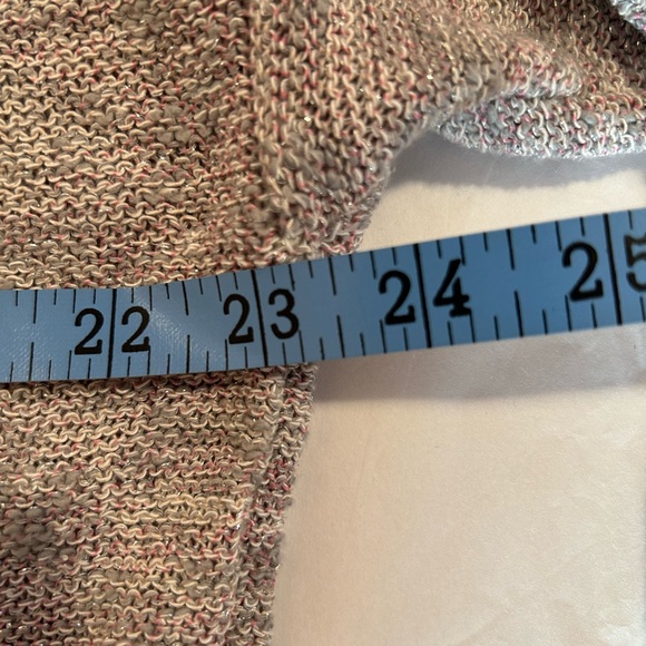 American Eagle Outfitters Womens Large Silver Sweater With Pink Tones & Metalic - Picture 3 of 7